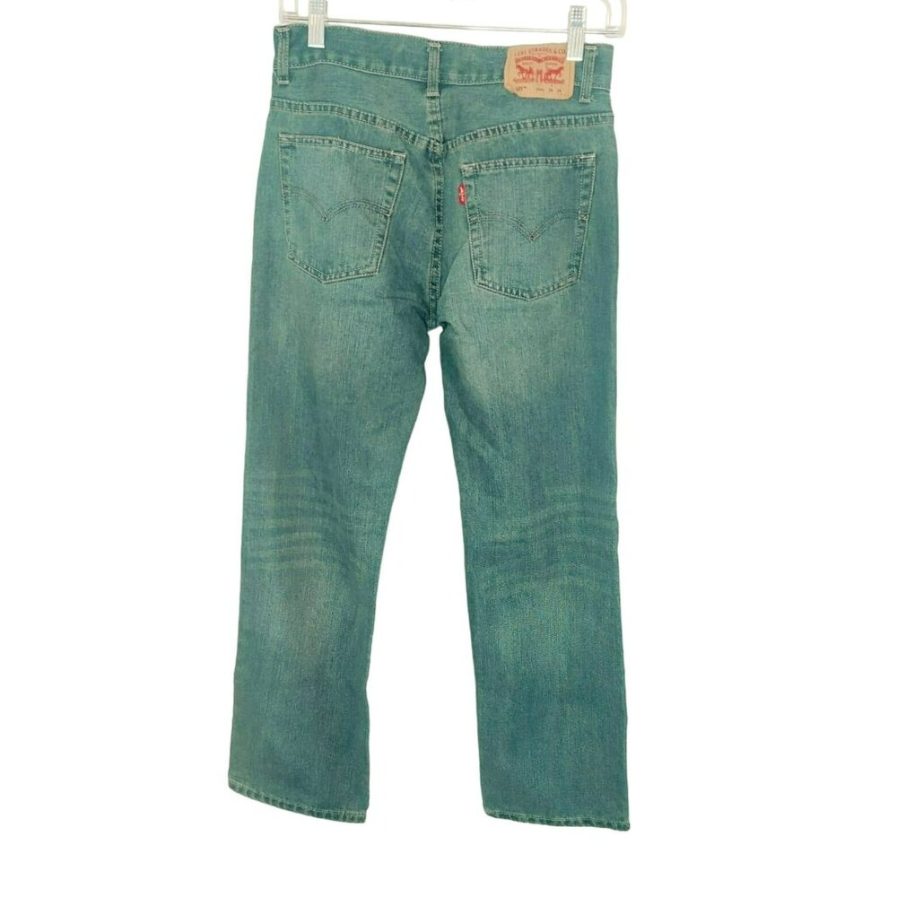 Levis 505 Boys Straight Leg Blue Denim Jeans - Size 16 (28x28) - Picture 2 of 5